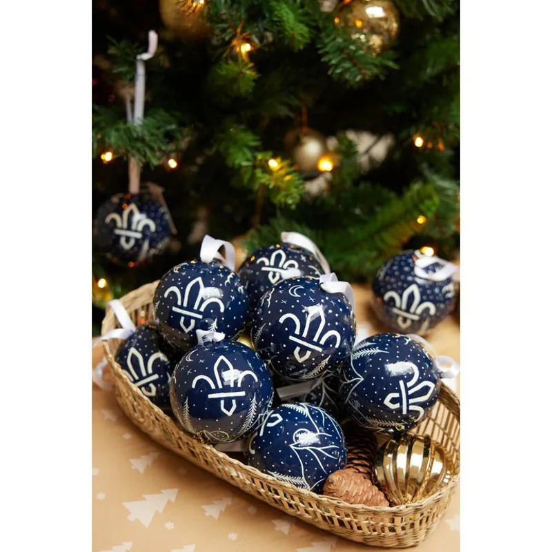 Fleur de Lis Scouts Hand Painted Bauble-2