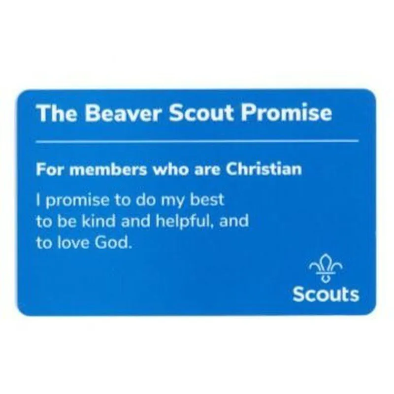 Beaver Scouts Promise Card - Christian