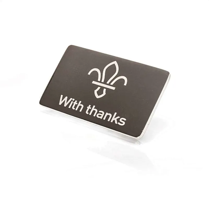 With Thanks Laser Etched Badge in Box with Card-1