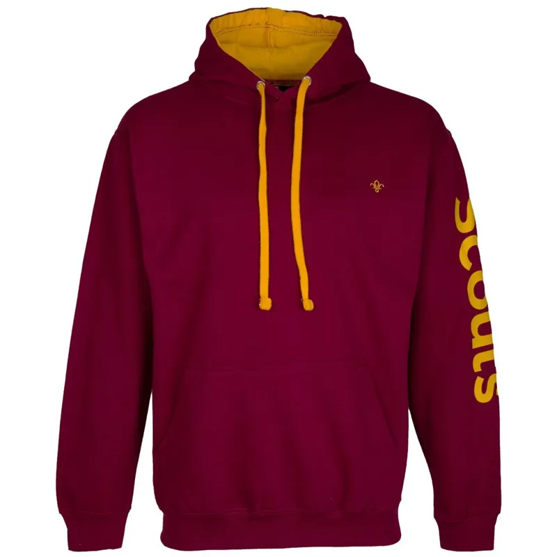 FDL Bright Contrast Hoodie Dark Red