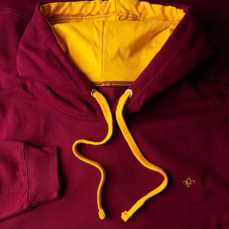 FDL Bright Contrast Hoodie Dark Red-1