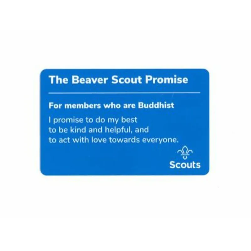Beaver Scouts Promise Card - Buddhist	