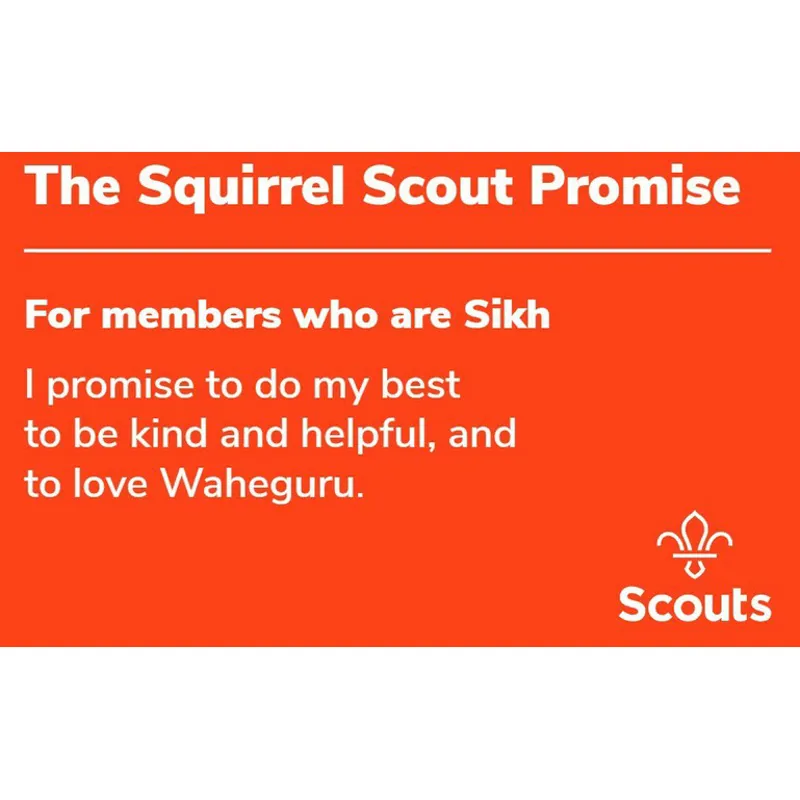Squirrel Promise Card Sikh