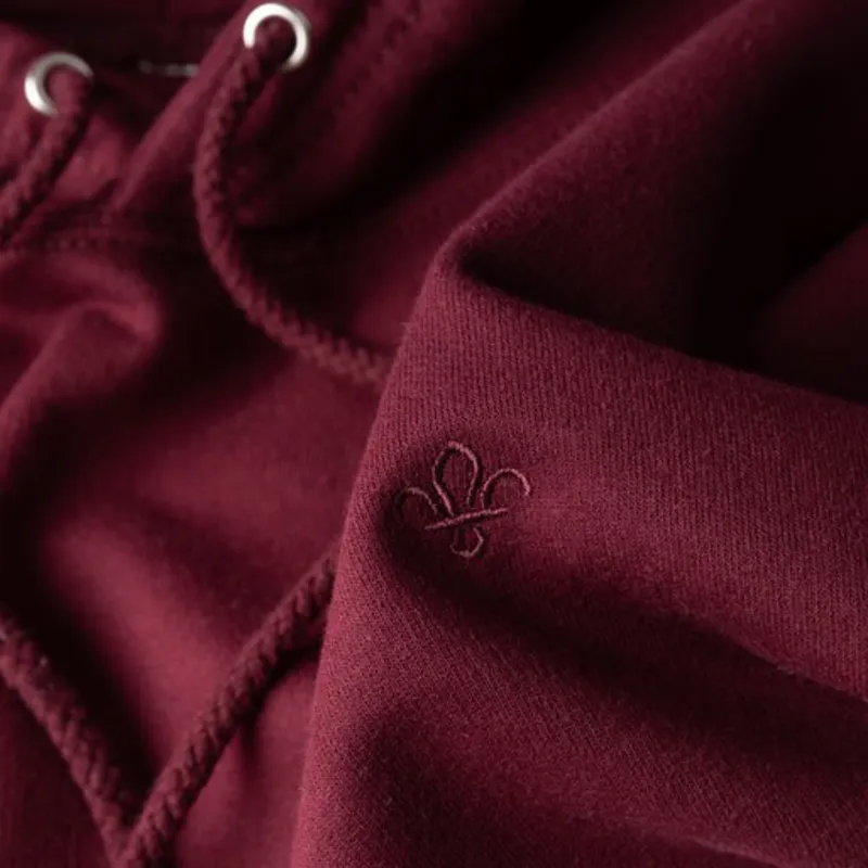Fleur de Lis Tonal Hoodie Burgundy-1