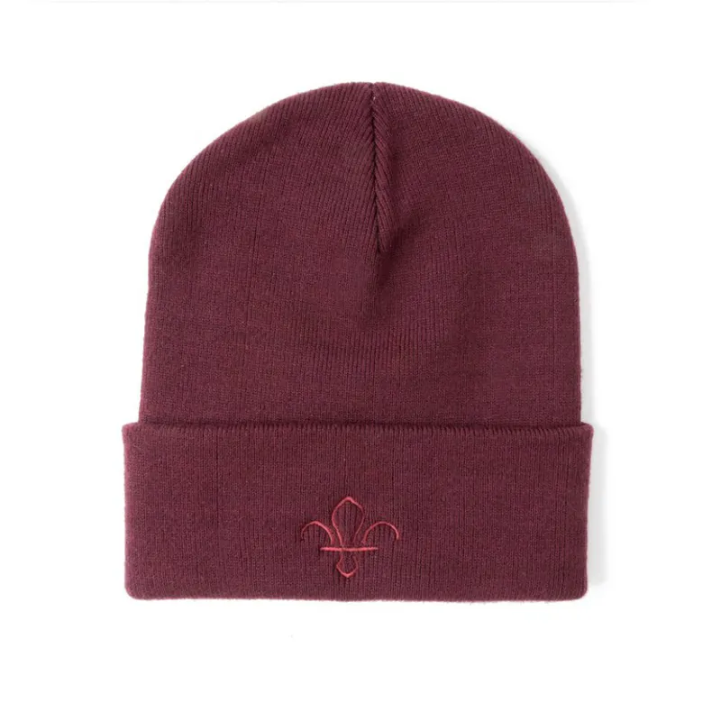 Fleur de Lis Tonal Beanie Burgundy