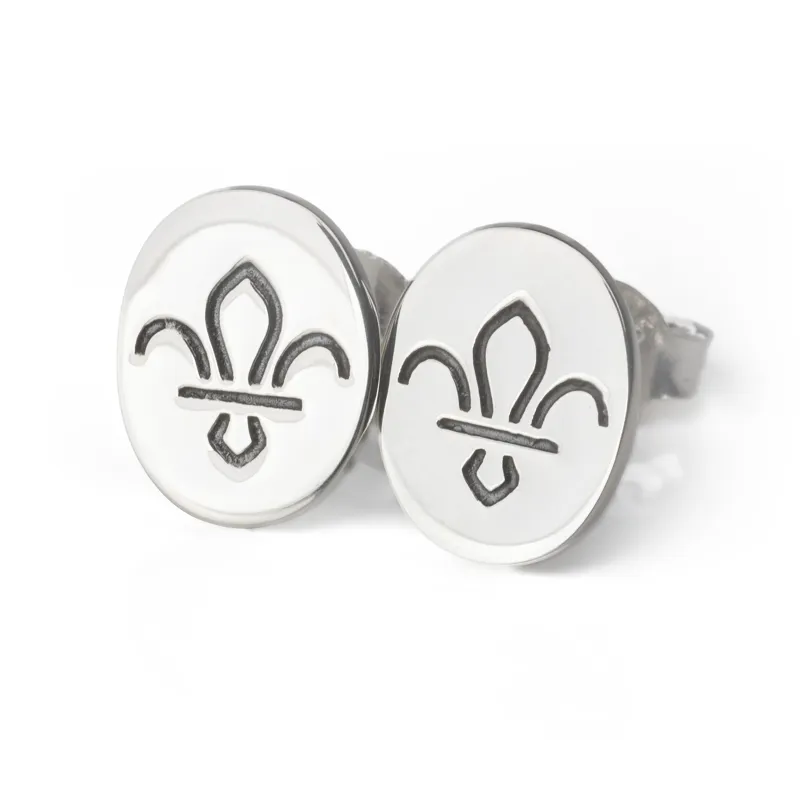 Scouts Fleur de Lis Sterling Silver Earrings