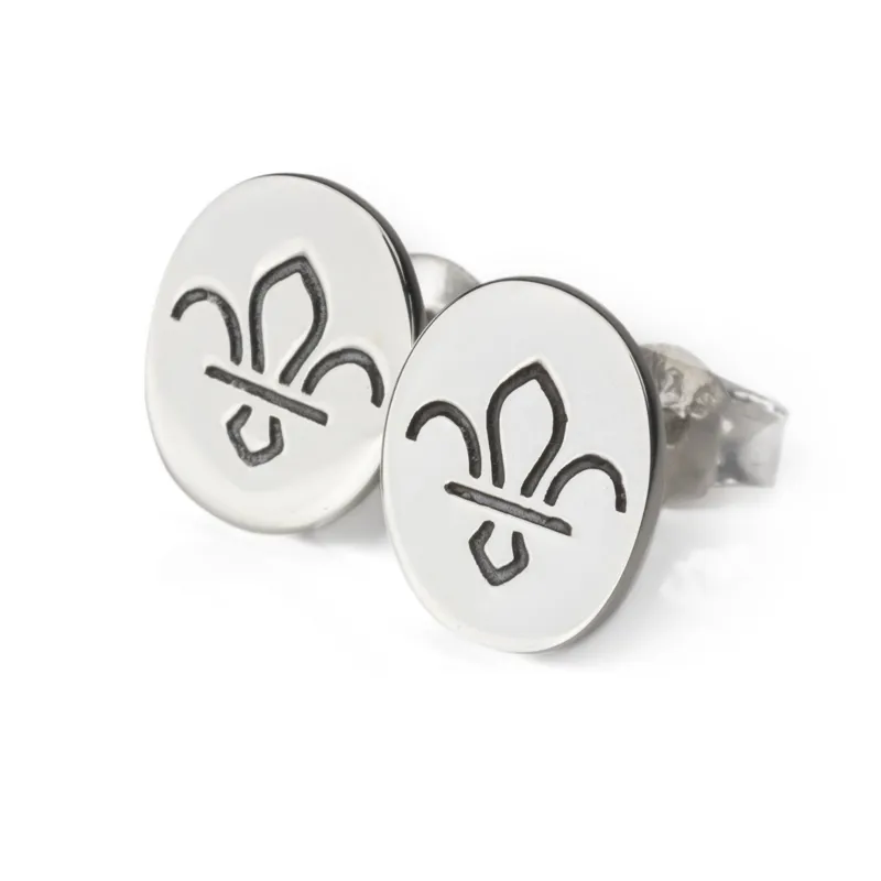 Scouts Fleur de Lis Sterling Silver Earrings-1