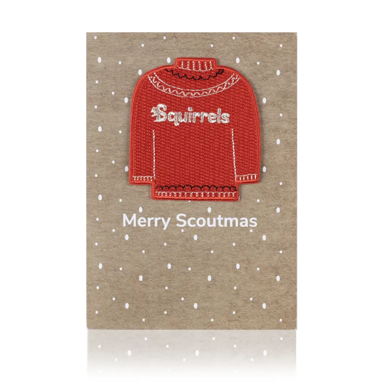 Squirrel Christmas Badge with Card
