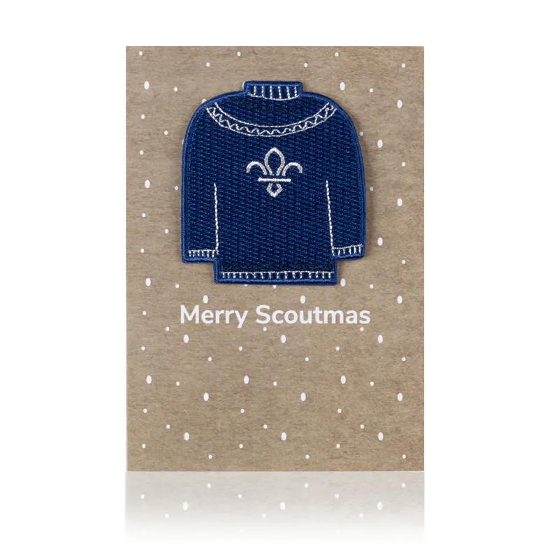Fleur de Lis Christmas card with Badge
