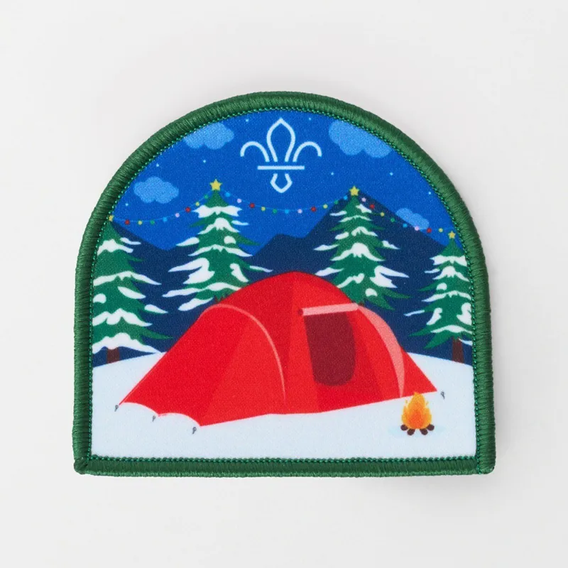 Christmas Camp Scene Blanket Badge