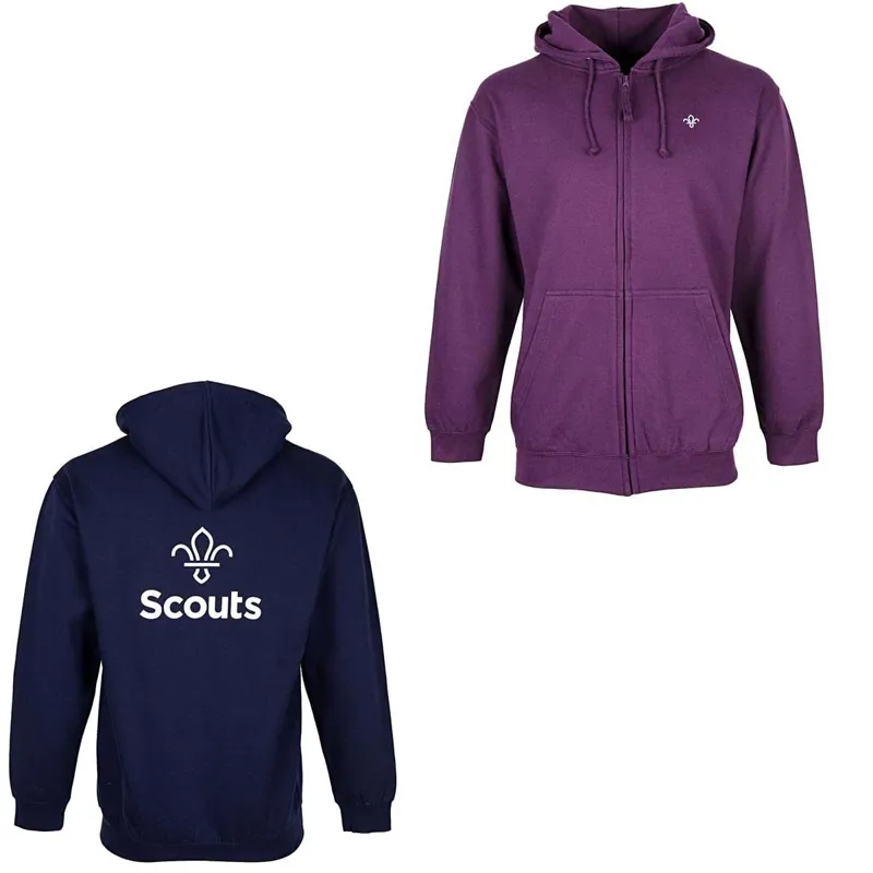 Fleur de Lis Scouts Printed Zip Through Hoodie