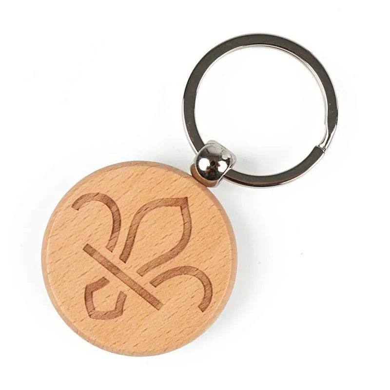 Fleur de Lis Scouts Wooden Key Ring