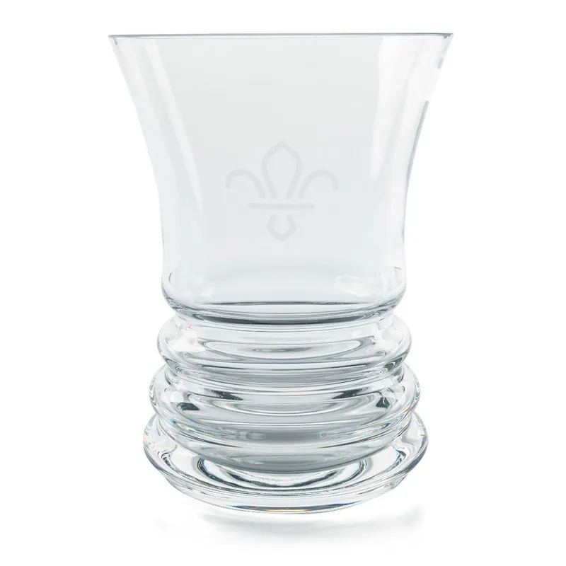 Fleur de Lis Scouts Handmade Crystal Wibble Wide Vase-1