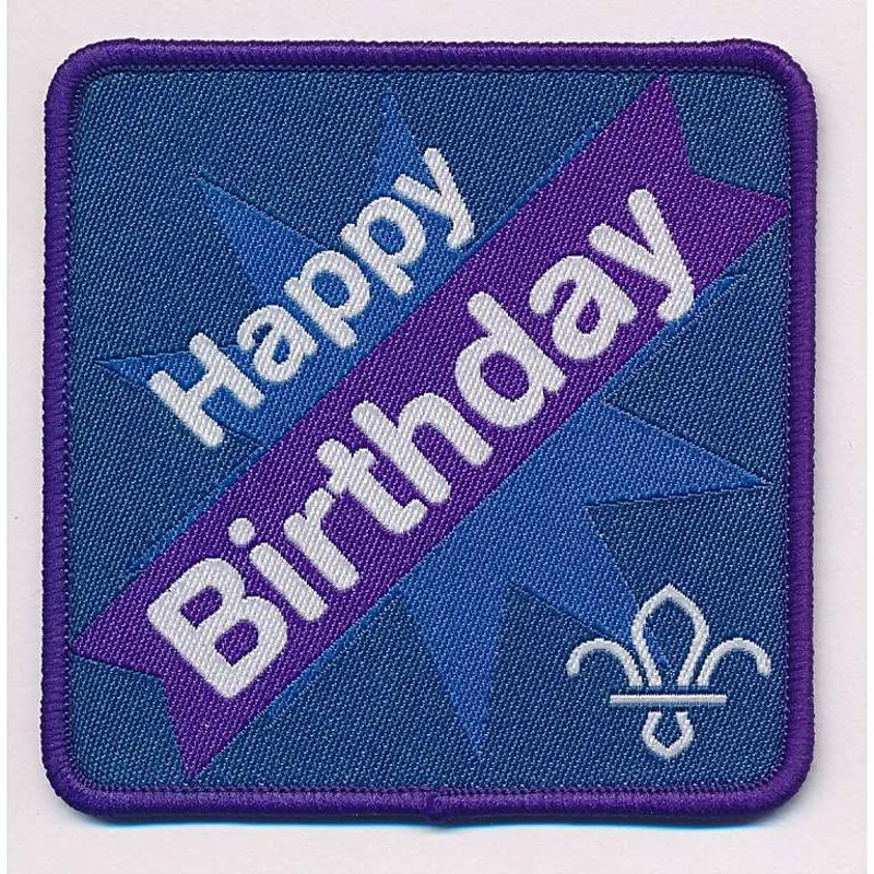Fleur de Lis Scouts Happy Birthday Fun badge