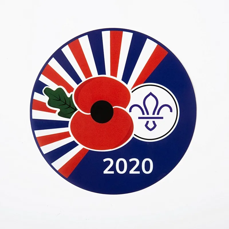 Poppy  and  Scouting Fleur de Lis Window Sticker