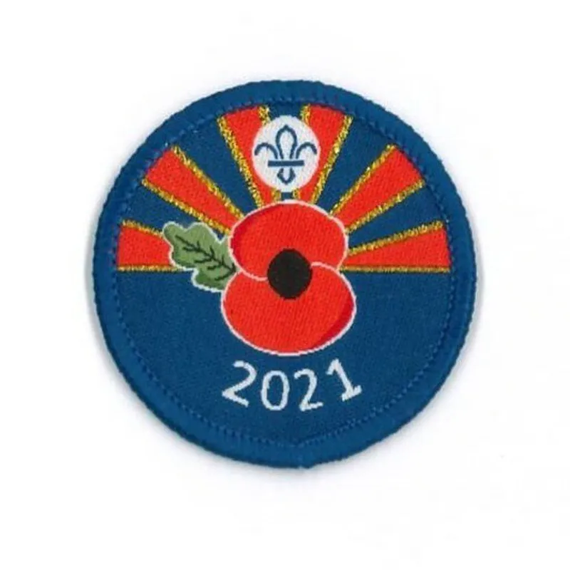 Poppy and Scouting Fleur de Lis Uniform Badge 2021