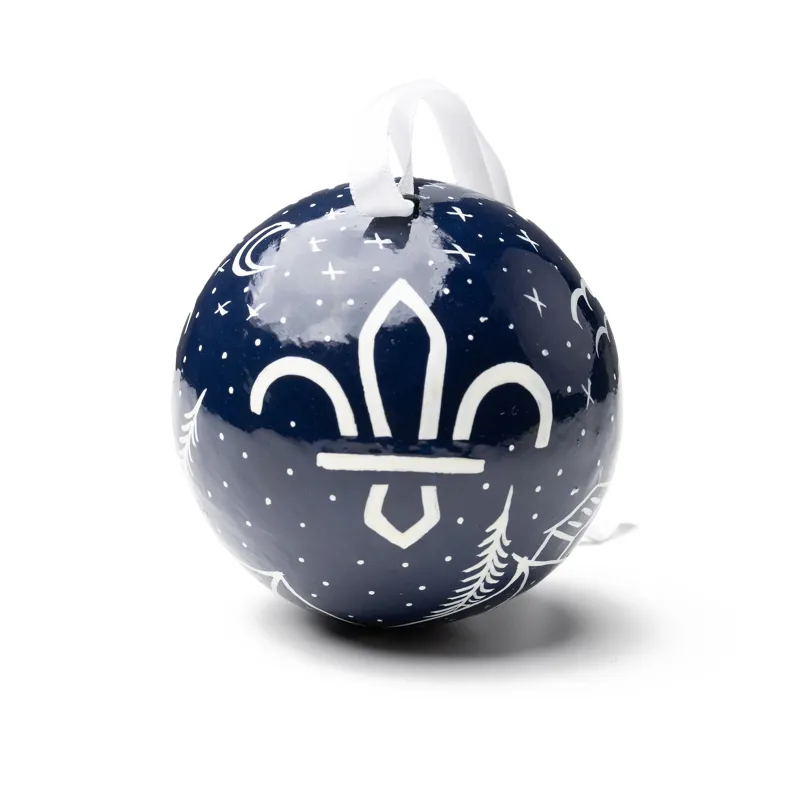 Fleur de Lis Scouts Hand Painted Bauble