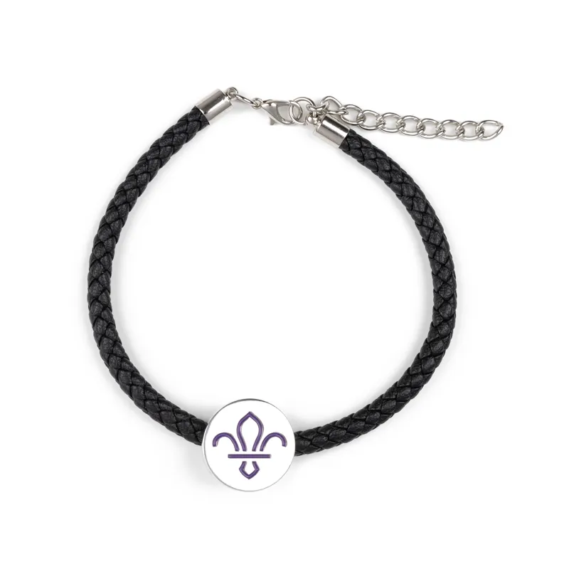 Scouts Fleur de Lis PU Woven Bracelet-1