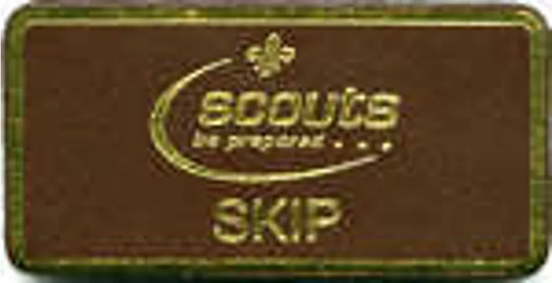 Skip Leather Pin Badge