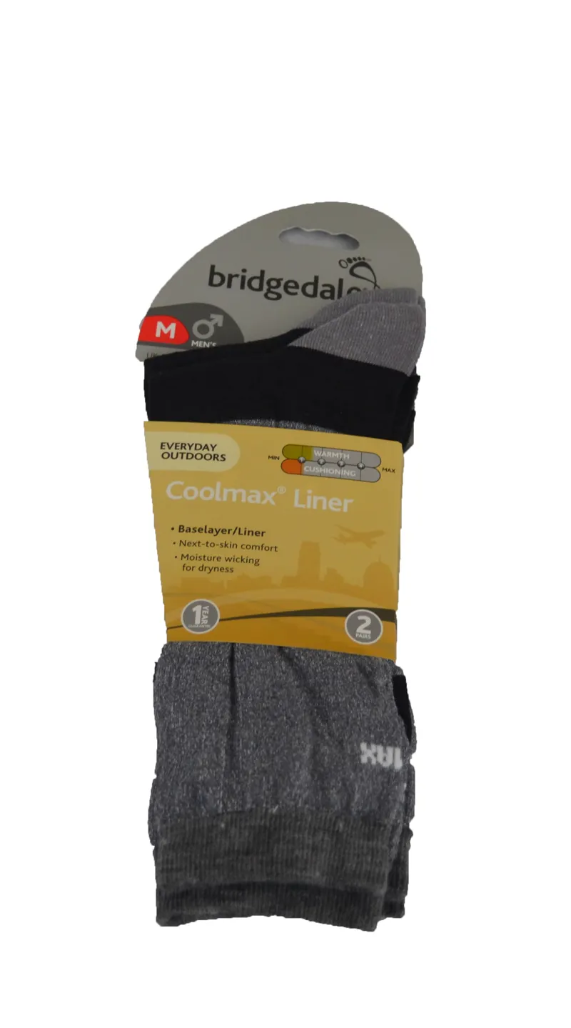 Bridgedale Mens Coolmax Liner Socks
