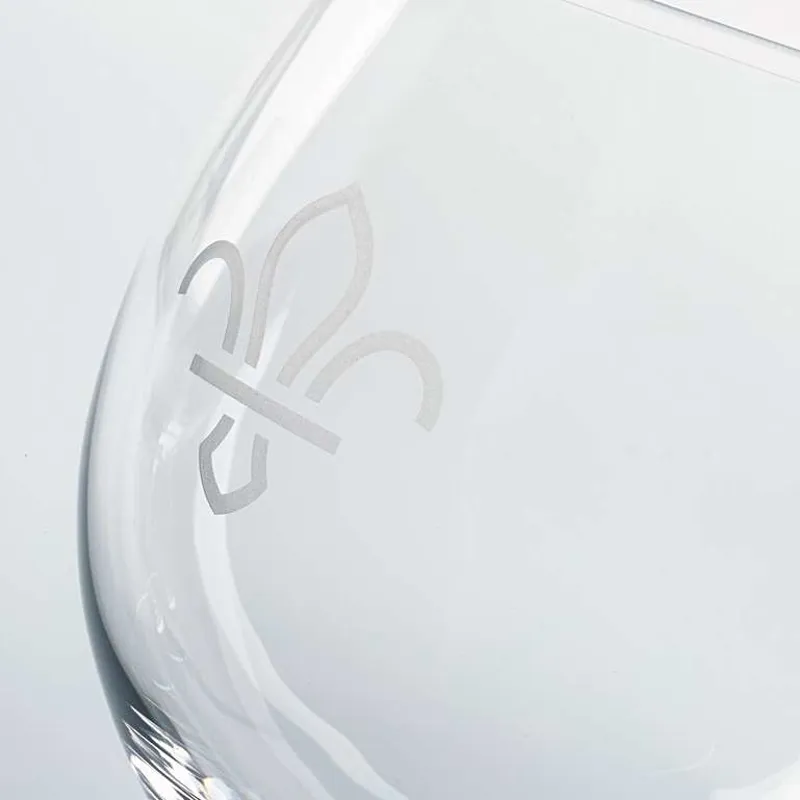 FDL Fleur de Lis Pair of Coppa Gin or Balloon Wine Glasses-1