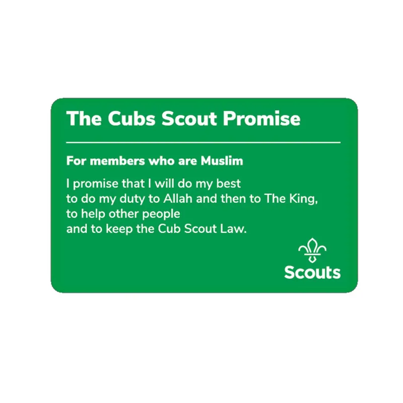 Cub Promise Card - Muslim
