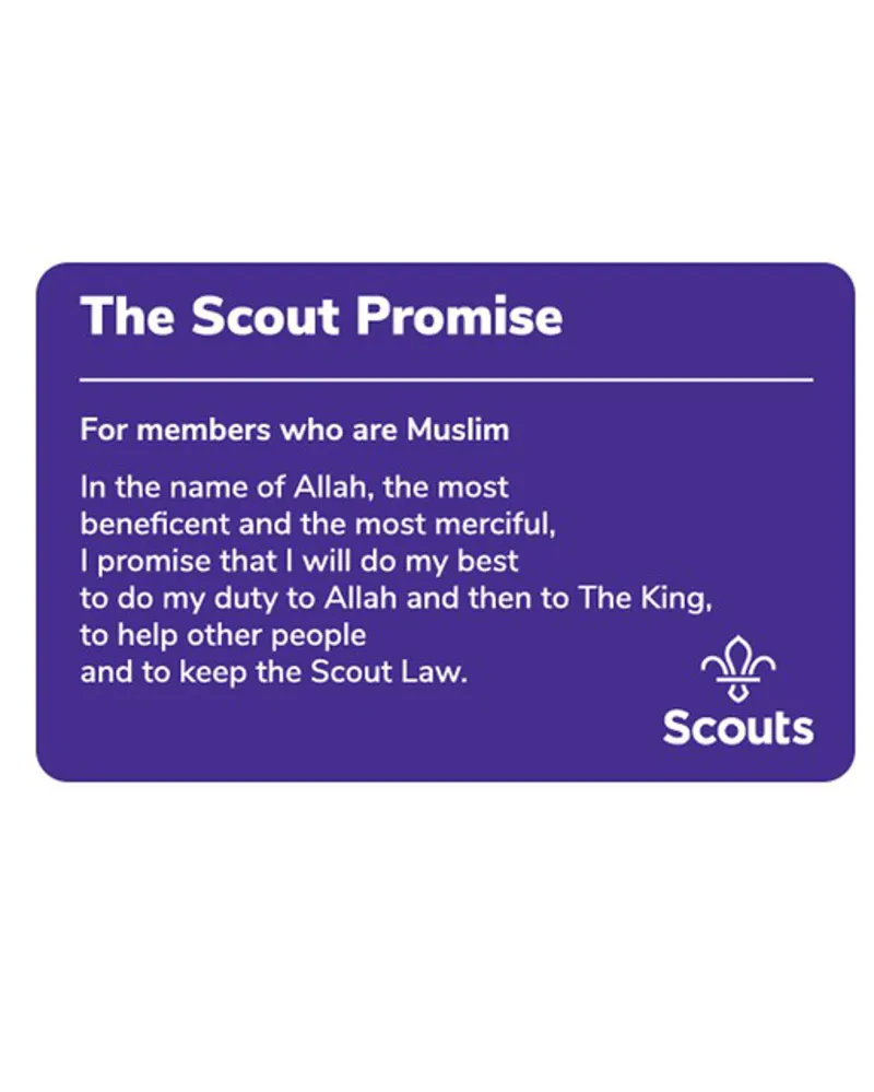 Scout Promise Card - Muslim
