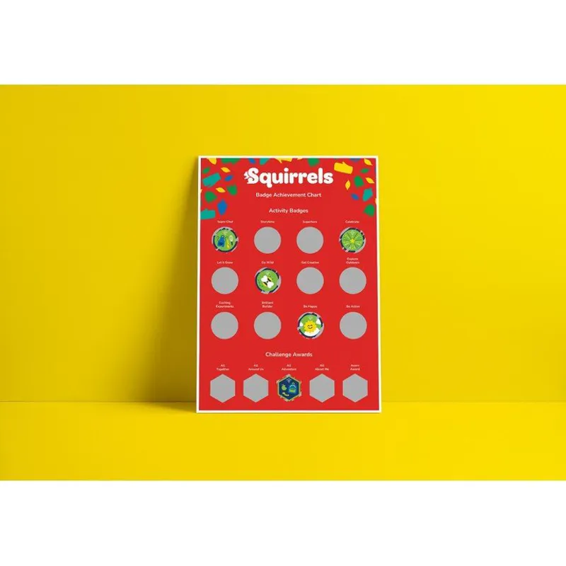 Squirrel Scouts A3 Scratch Off Badge Achievement Poster